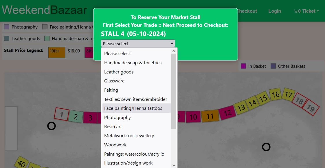 osConcert Market Stall Reservation