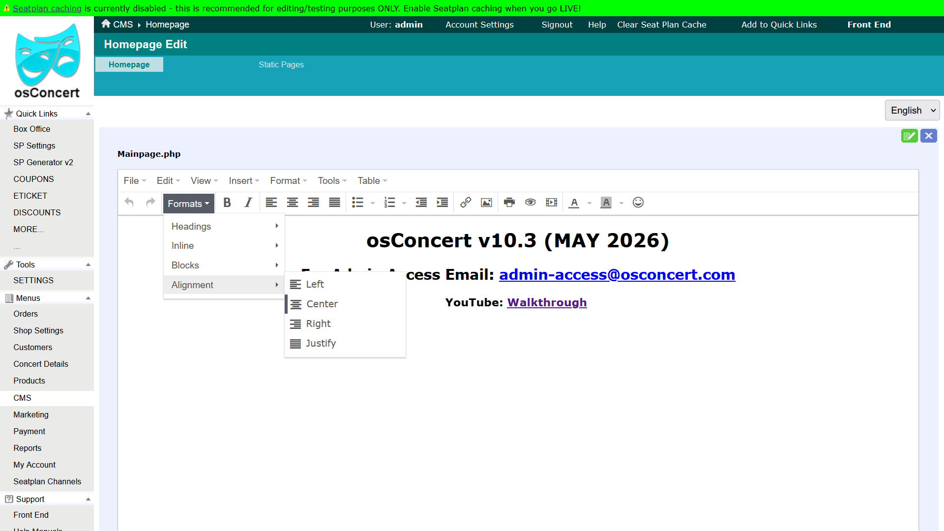 Edit Homepage